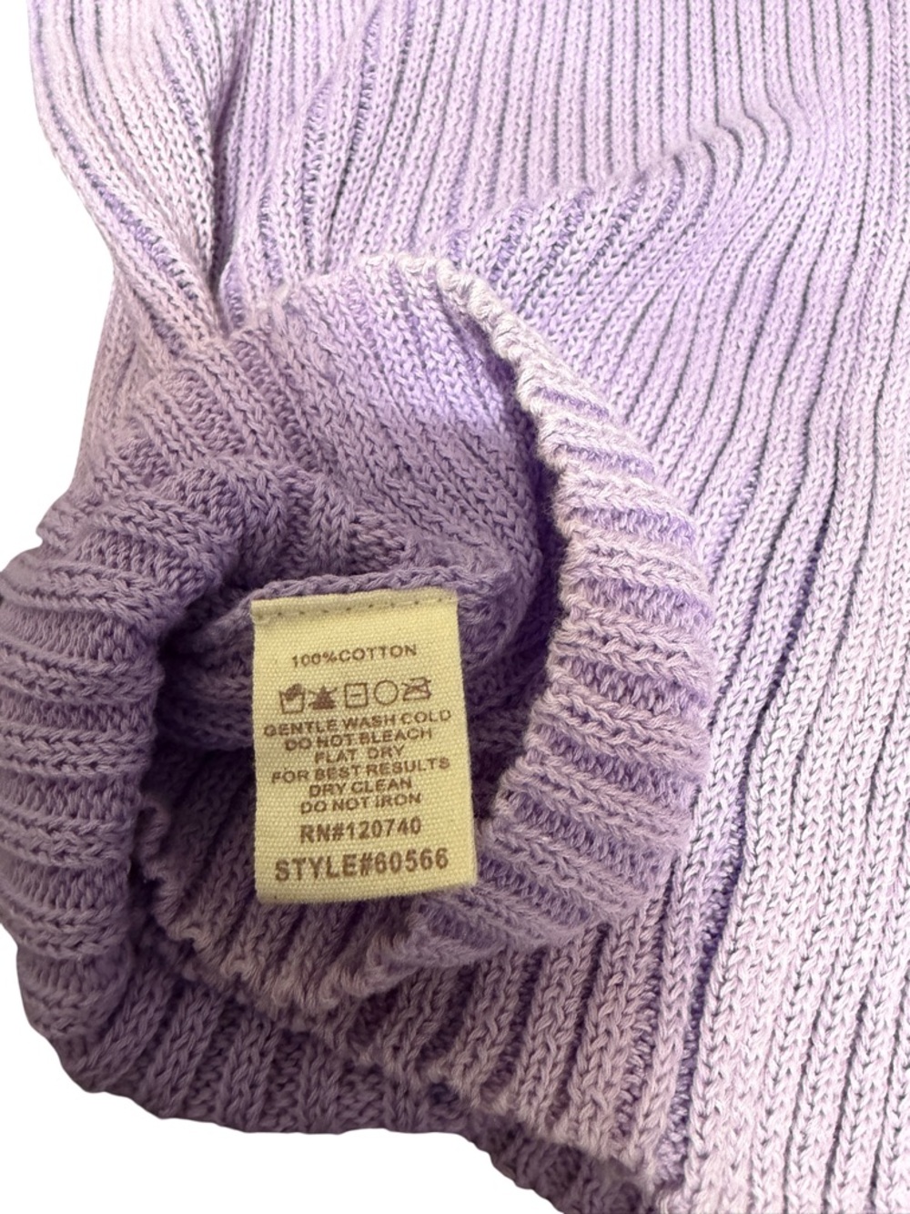 Mystree Sleeveless Ribbed Tank Top in Washed Lavender Size Medium - Picture 7 of 7
